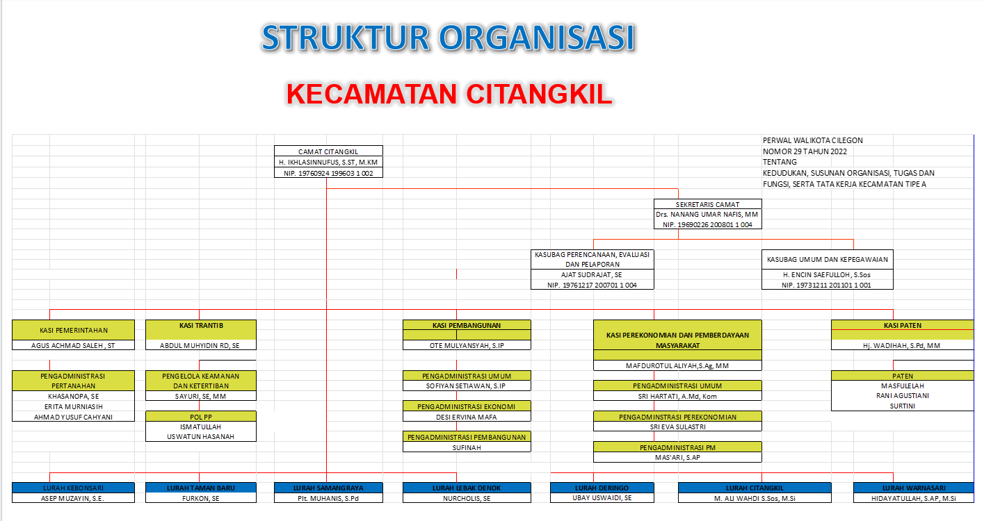 Struktur Organisasi Kecamatan Citangkil